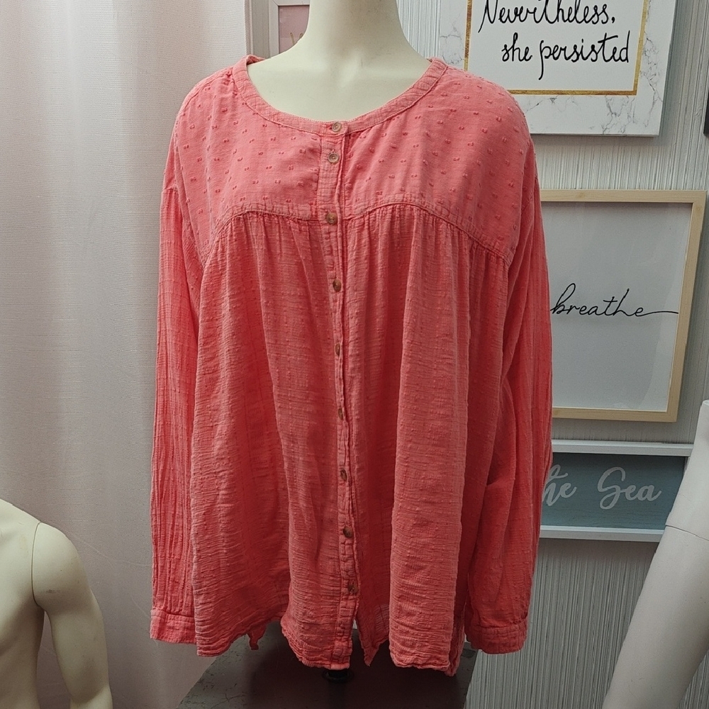 Pilcro Coral Button-Down Shirt